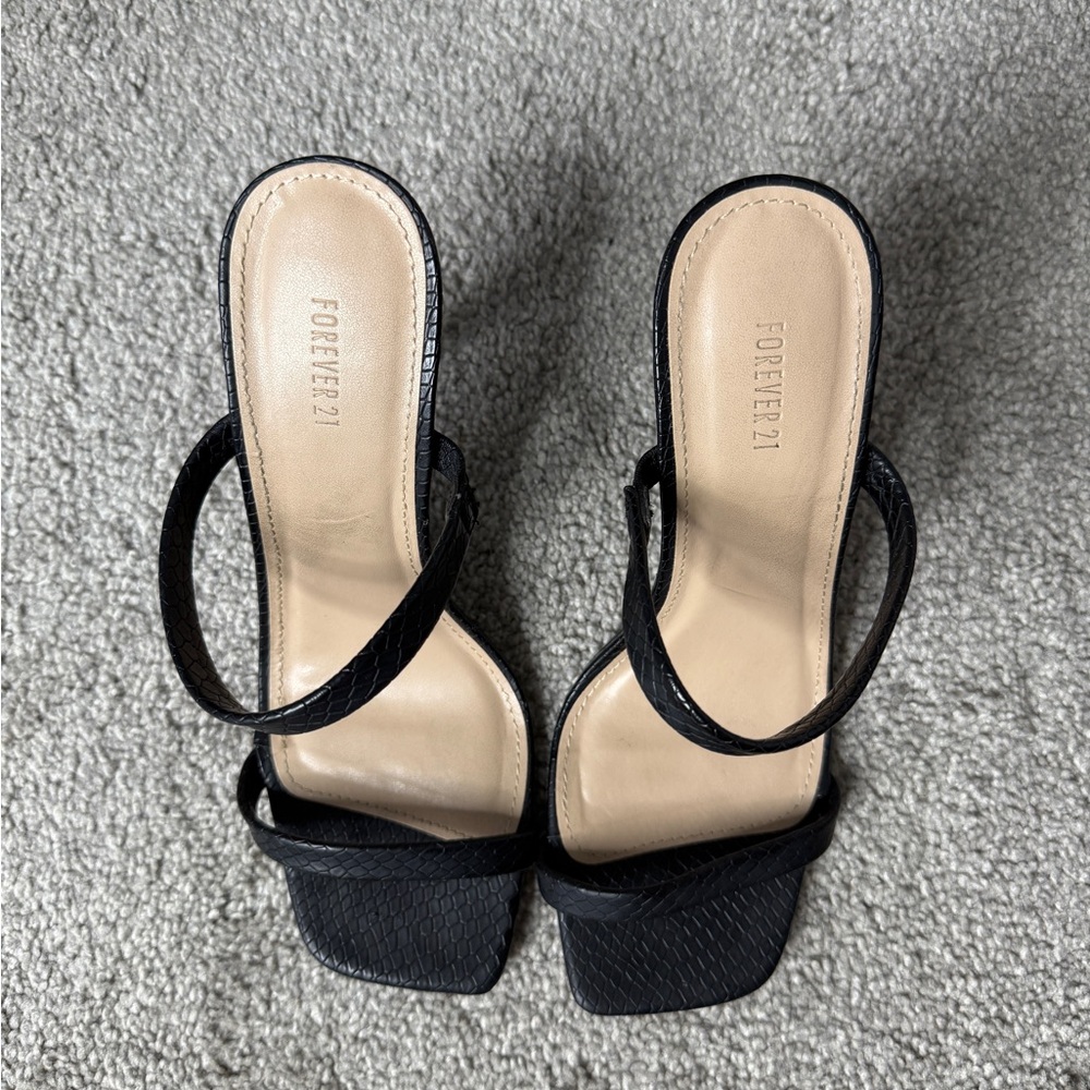 Forever 21 Black Heeled Sandals